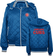 Chicago Cubs -Women's- Diamond Quilted Full Zip Hooded Jacket