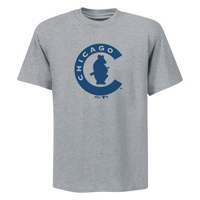 Chicago Cubs Women's Majestic Select Cooperstown Official Logo -Standing Bear with C- Fashion Tee