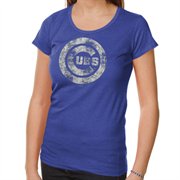 Touch by Alyssa Milano Chicago Cubs Ladies Raw Edge Ribbed T-shirt - Royal Blue