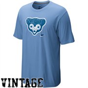 Nike Chicago Cubs Light Blue Dugout Logo Vintage Tri-Blend T-shirt