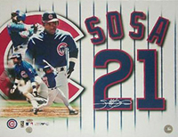 Sammy Sosa Chicago Cubs Jersey Collage 16x20 Autographed Photograph