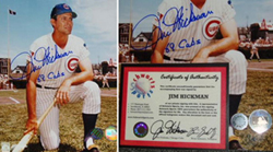 Jim Hickman Chicago Cubs 8x10 Autographed Photograph with 69 Chicago Cubs