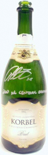 Derrek Lee Autographed Locker Room Champagne Bottle with 07 Central Champs Inscription