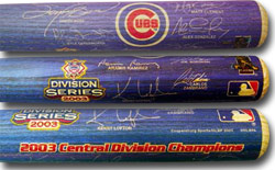 Chicago Cubs 2003 NL Central Championship Youth Signature Photo Bat
