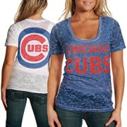 Touch by Alyssa Milano Chicago Cubs Royal Blue-White Superfan Sublimated Sheer Burnout Premium T-shirt