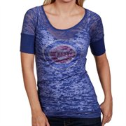 Touch by Alyssa Milano Chicago Cubs Royal Blue Super Fan Sublimated Sheer Burnout Premium T-shirt