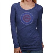 Touch by Alyssa Milano Chicago Cubs Ladies Royal Blue Crystal Premium Long Sleeve T-shirt