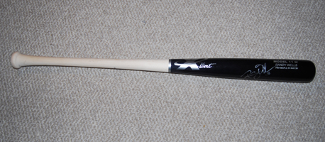 Randy Wells Game Used Bat acquired via Randy Wells in person at our CBB private autograph signing on 9/29/09