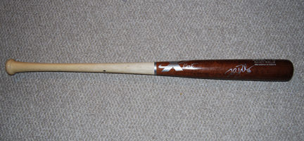 Randy Wells Game Used Bat acquired via Randy Wells in person at our CBB private autograph signing on 9/29/09