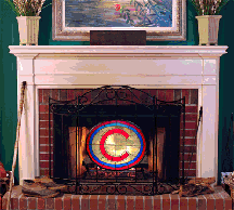 Chicago Cubs Stained Glass Fireplace Screen