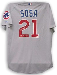 Sammy Sosa Chicago Cubs 98 NL MVP Autographed Gray Jersey