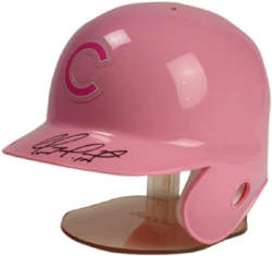 Geovany Soto Chicago Cubs Autographed Riddell Pink Mini Helmet