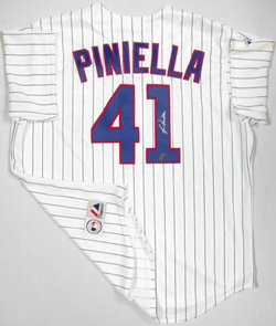 Lou Piniella Chicago Cubs Autographed White Pinstripe Replica Majestic Jersey