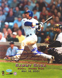 Sammy Sosa Chicago Cubs -400th Home Run- 8x10 Autographed Photograph