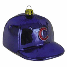 Chicago Cubs 4 MLB Glass Baseball Hat Ornament (Set of 2)