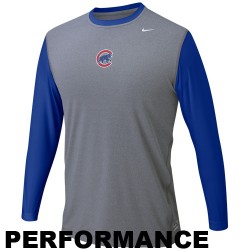 Nike Chicago Cubs Charcoal Nike Pro Performance Long Sleeve Training Top