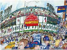 Wrigley Field Celebration signed giclee print