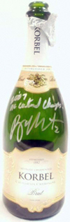 Ryan Theriot Autographed Locker Room Champagne Bottle with 07 Central Champs Inscription