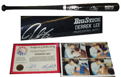 Derrek Lee Autographed Rawlings Big Stick Name-Engraved Black Bat