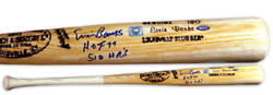 Ernie Banks Autographed Blonde Louisville Slugger Bat with HOF 77/512 HR Inscription