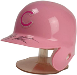 Ryan Theriot Chicago Cubs Autographed Riddell Pink Mini Helmet