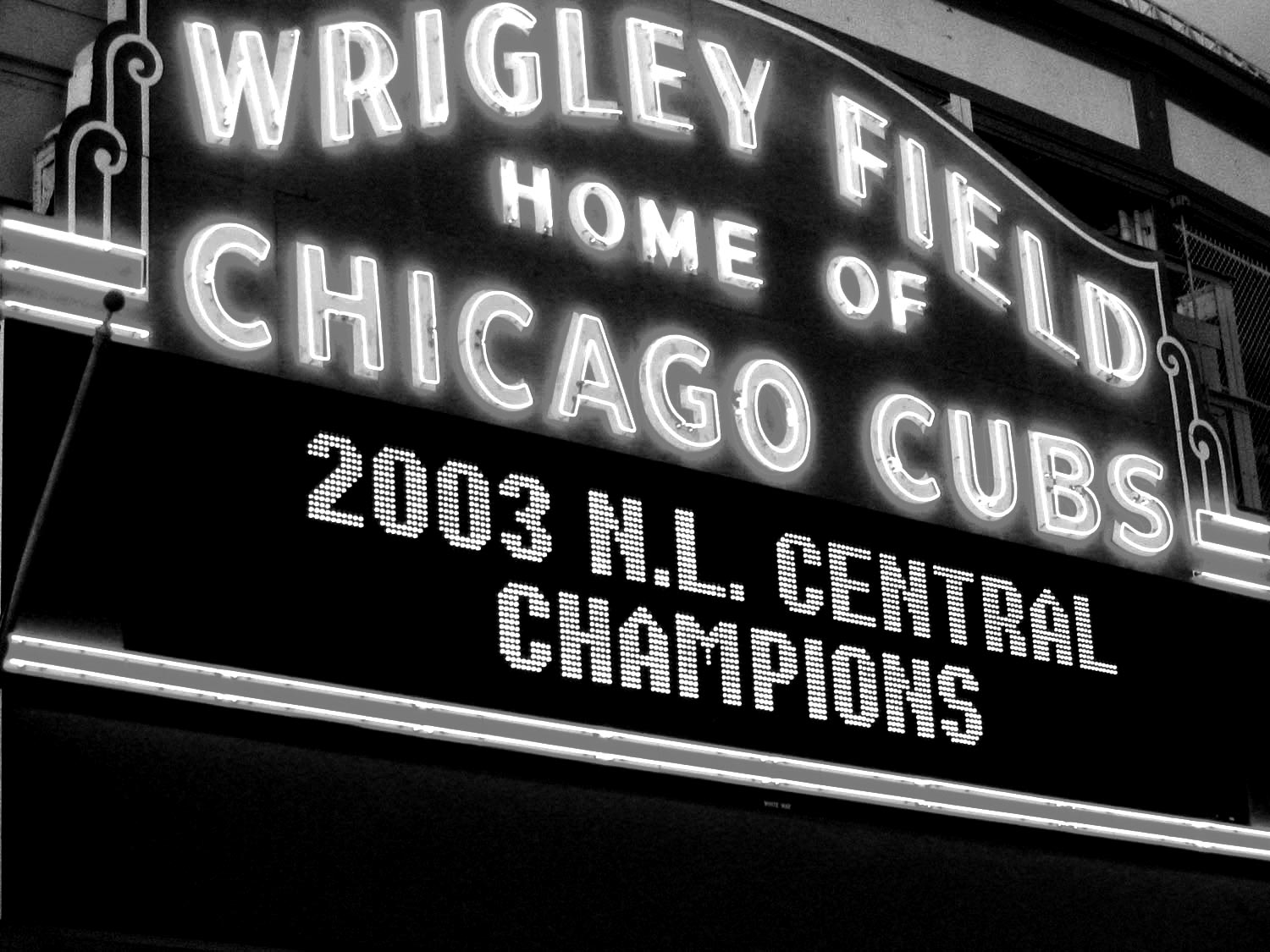 CubbiesBaseball B&W Wallpaper